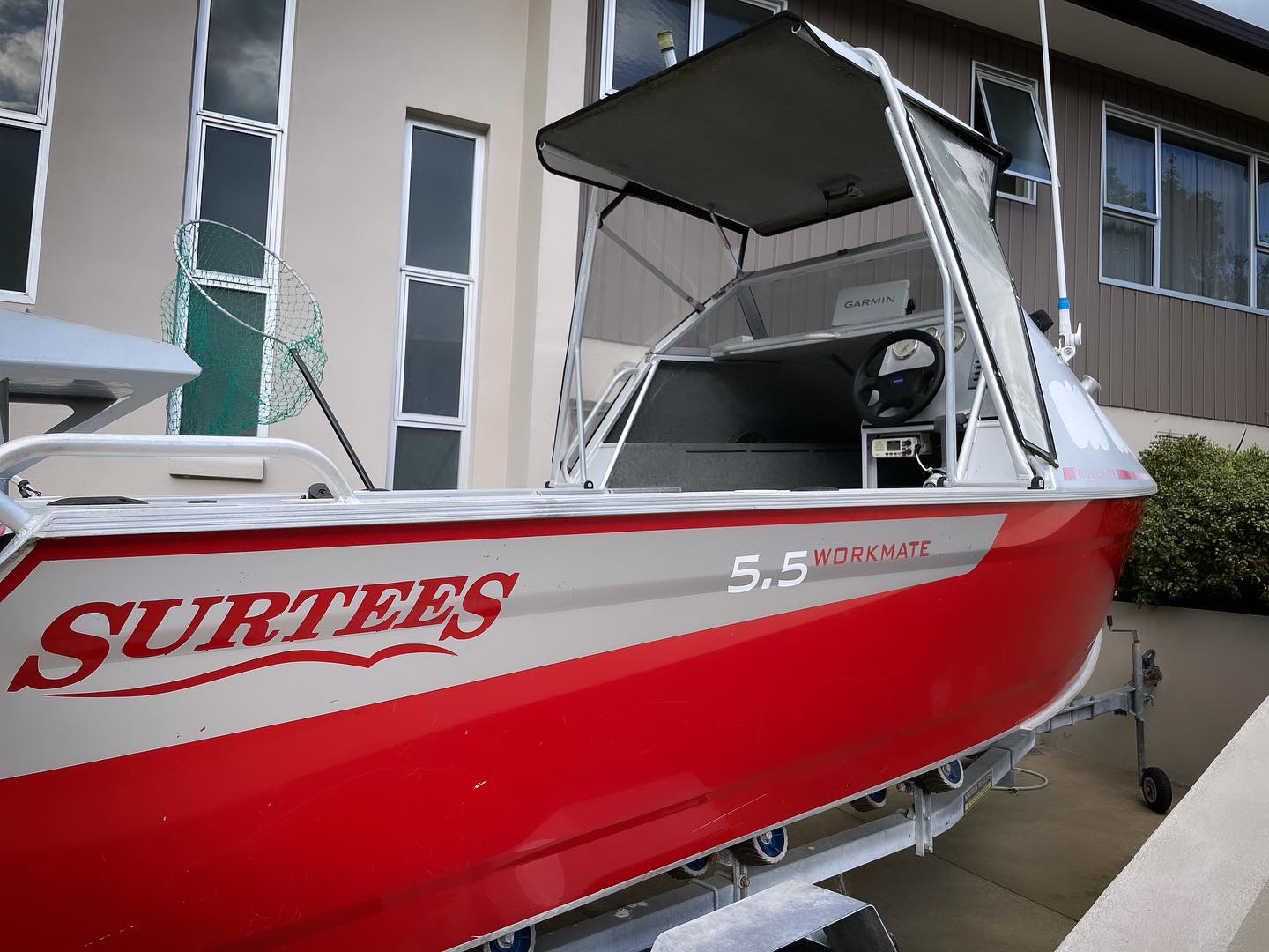 Garmin Fishfinder installation on Surtees 5.5 Workmate in Tauranga.