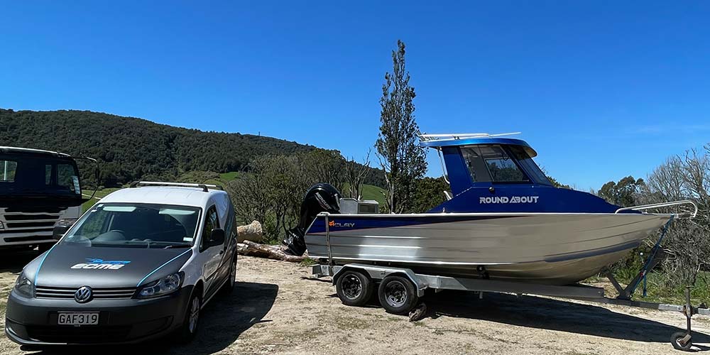 ECME installing marine electronics on Mclay boat.