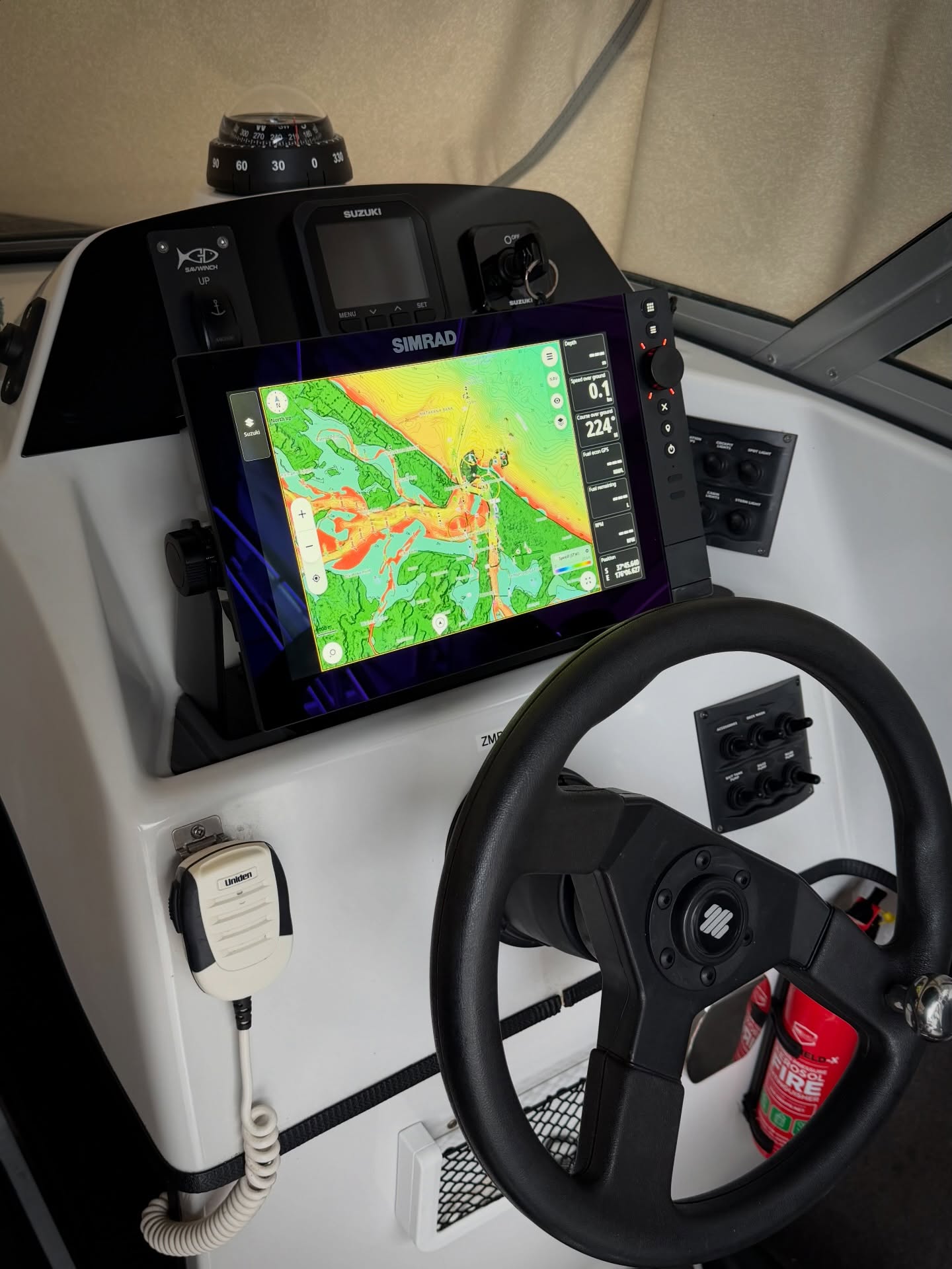 Simrad NSS$ 12" on Haines Hunter SF535 Dash