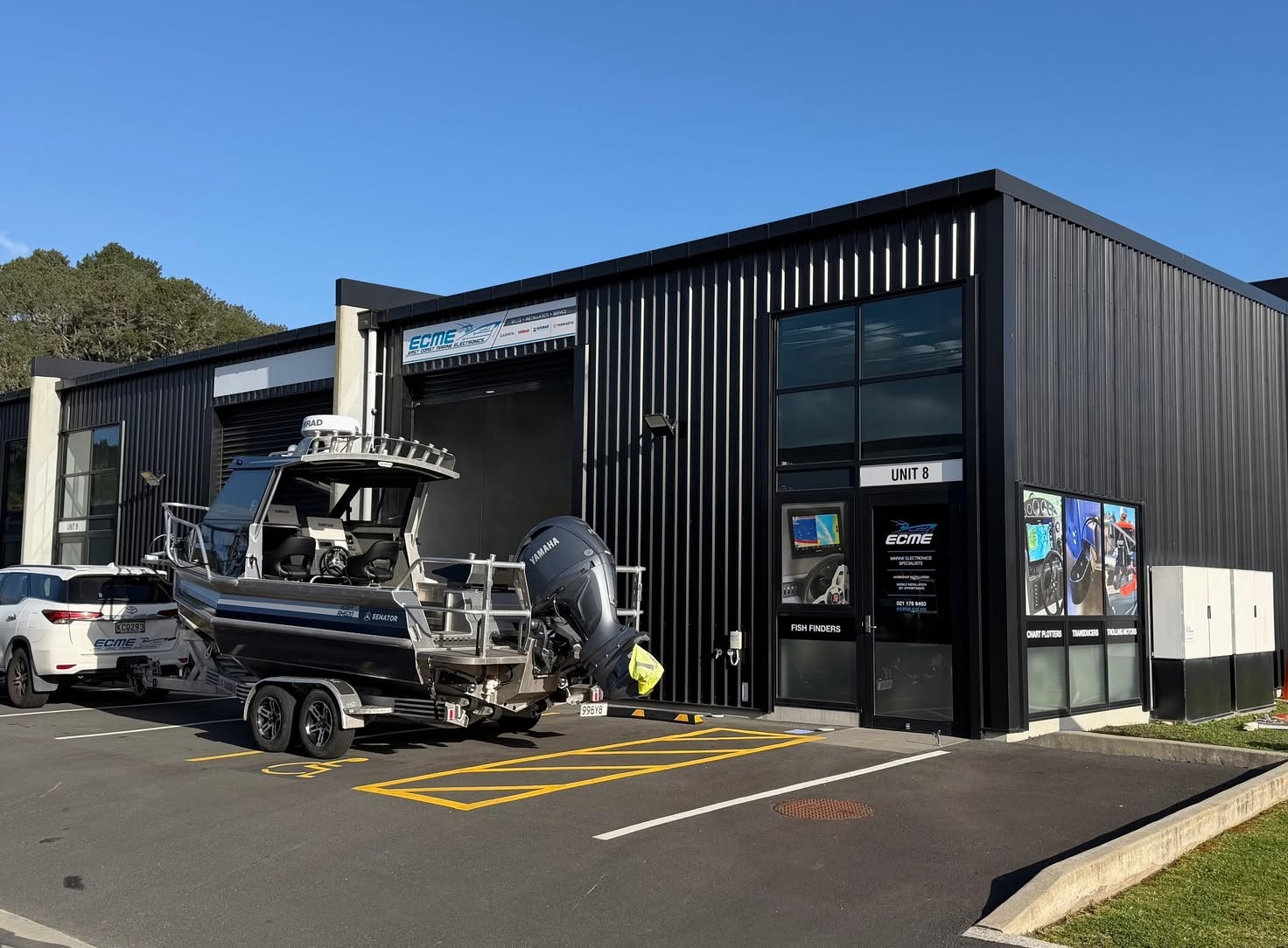 Senator RH620 in front of ECME Workshop in Tauranga