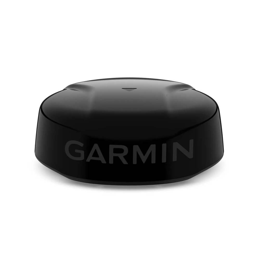 Black Garmin radar on a white background